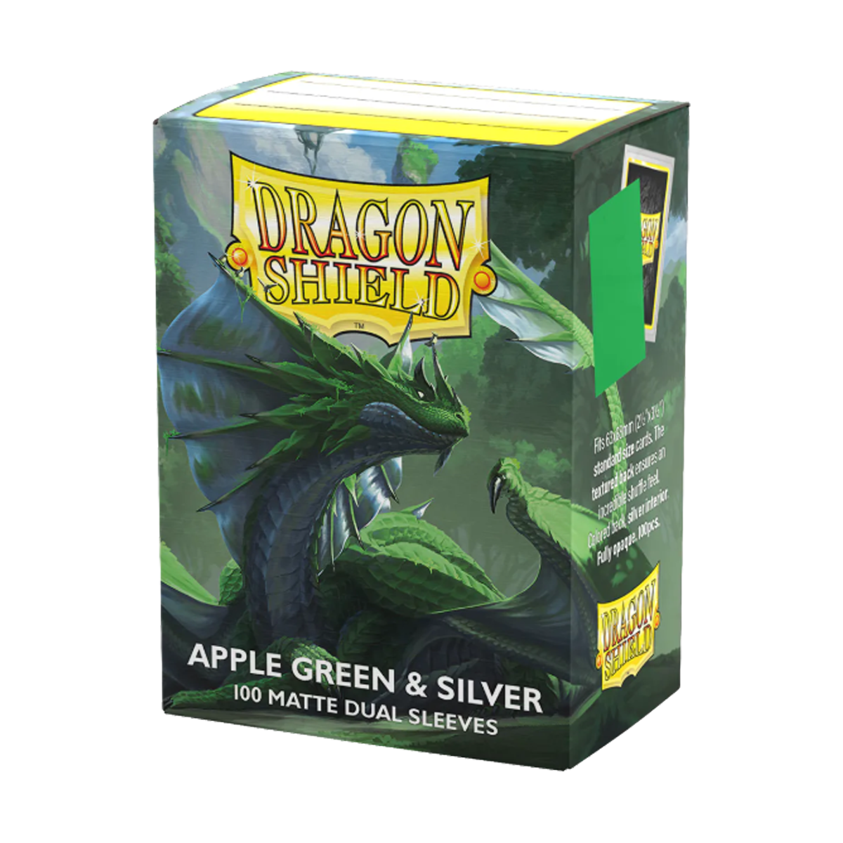Standard Sleeves - Dragon Sheild Dual Matte Apple Green & Silver (100 ct.)