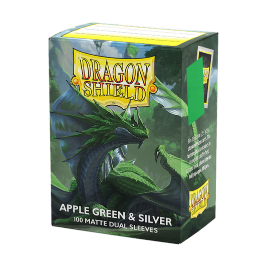Standard Sleeves - Dragon Sheild Dual Matte Apple Green & Silver (100 ct.)