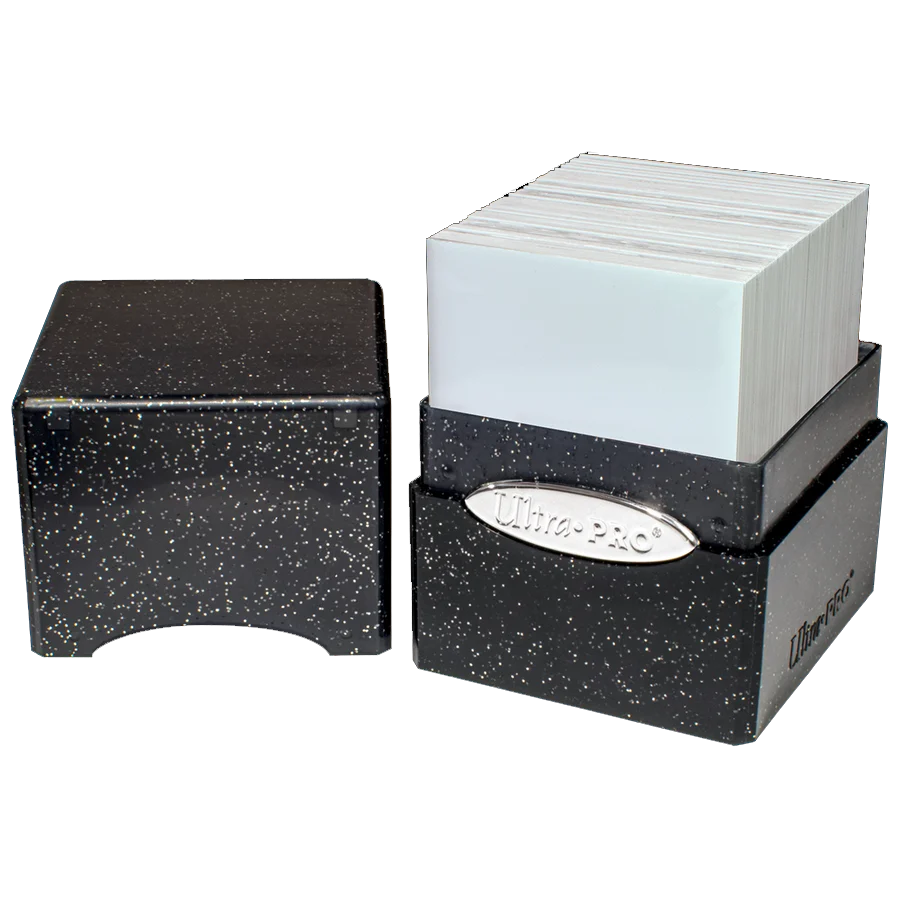 Deckbox 100+ - UltraPro Satin Glitter Cube: Negro